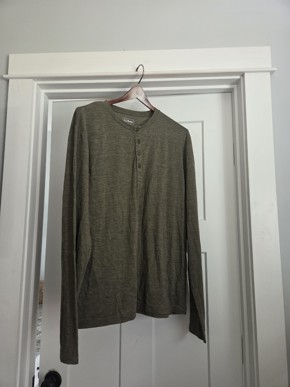 L.L. Bean Olive Green Long-Sleeve Henley
